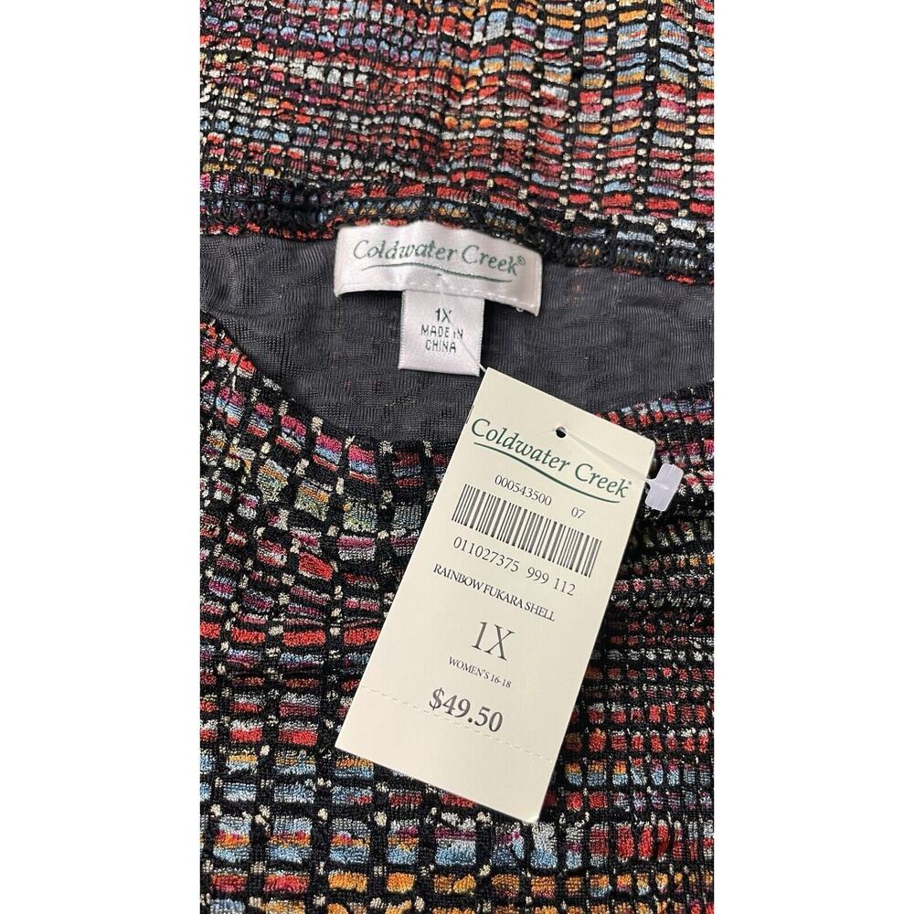 NWT Coldwater Creek Sleeveless Tank Top Slinky Stretch Rainbow Women's 1X - Picture 6 of 8